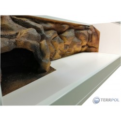 Terrarium meblowe dla żółwia lądowego 120x50x40 cm – Białe z tłem strukturalnym