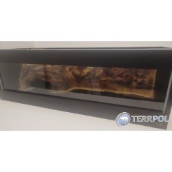 Czarne terrarium meblowe dla żółwia lądowego 120x50x40 cm z tłem strukturalnym