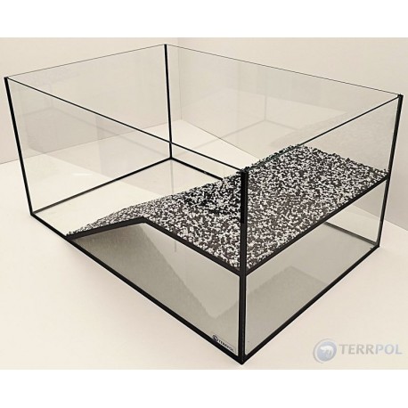 Akwaterrarium 60x40x30 cm dla żółwi wodnych 